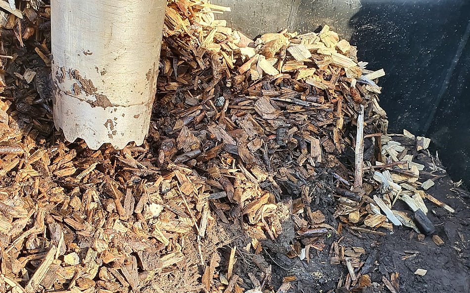 Austausch von Biofiltermaterial